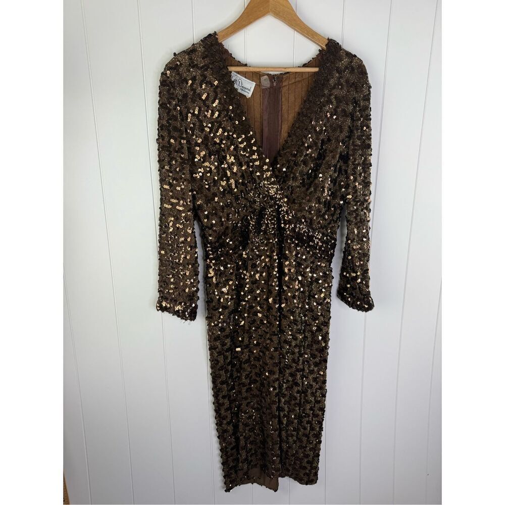 Vintage Lilli Diamond California‎ Sequin Bombshell Dress 1960s approx M